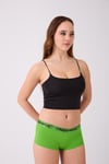 Pamuklu Likralı Baskılı  Boyshort 3'lü Set Kadın Külot Yeşil