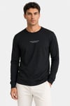 Siyah Erkek Bisiklet Yaka Enjeksyin Baskılı Oysho Sweatshirt