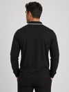 Siyah Erkek Yarım Fermuarlı Polo Yaka Şardonlu Oysho Sweatshirt