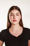 Kadın Fitted Crop Ön Yaka Bözgülü Fitilli Kollu Tshirt Atlet Bluz
