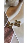 Çelik gold pinterest çiçek küpe