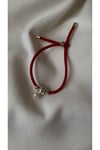 İncili nazar boncuklu kırmızı ip bileklik