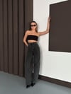 Baggy Arka Tokalı Kot Pantolon Siyah Açık Kar