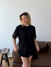 Kadın Dantel İşlemeli Oversize T-Shirt