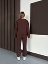 Kadın Modal Ultra Soft Sweet Jogger Örme Pantolon Takım Kahve