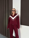Kadın Modal Ultra Soft Sweet Jogger Örme Pantolon Takım Bordo