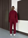 Kadın Modal Ultra Soft Sweet Jogger Örme Pantolon Takım Bordo