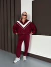 Kadın Modal Ultra Soft Sweet Jogger Örme Pantolon Takım Bordo