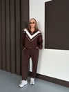 Kadın Modal Ultra Soft Sweet Jogger Örme Pantolon Takım Kahve