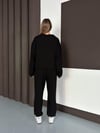 Kadın Modal Ultra Soft Sweet Jogger Örme Pantolon Takım Siyah