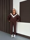 Kadın Modal Ultra Soft Sweet Jogger Örme Pantolon Takım Kahve