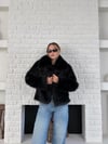Yumuşak Dokunuşlu Oversize Premium Kürk Peluş Mont Önü ÇıtÇıt Kapamalı Siyah