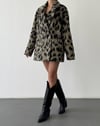 Leopar Kemer Detay Mini Etek Ve Ceket