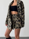 Leopar Kemer Detay Mini Etek Ve Ceket