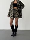 Leopar Kemer Detay Mini Etek Ve Ceket