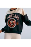 Deri Detaylı Içi Polarlı Siyah Sweatshirt