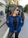 Kolları Açılabilen Tasarım Mavi Kot Gömlek