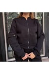 Kolu Cepli Fermuarlı Siyah Sweatshirt Hırka
