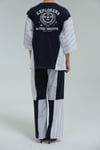 Lacivert Kumaş Detaylı Tshirt Ve Pantolon Takım
