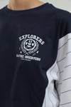 Lacivert Kumaş Detaylı Tshirt Ve Pantolon Takım