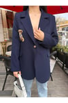 Lacivert Tedy Ayıcıklı Blazer Ceket