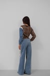 Leopar Garnili Denim Eşofman Takımı