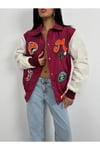 Oversize Bordo Kolej Bomber Mont