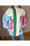 Patchwork Desenli Ince Yağmurluk Bomber Ceket