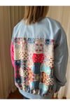 Patchwork Desenli Ince Yağmurluk Bomber Ceket
