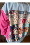 Patchwork Desenli Ince Yağmurluk Bomber Ceket