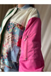 Patchwork Desenli Ince Yağmurluk Bomber Ceket