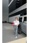 Siyah Beyaz Leopar Renk Loose Fit Straight Denim