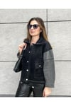 Siyah Peluşlu Tasarım Kot Ceket