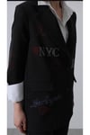 Taş Baskılı Vatkalı Siyah Blazer Ceket