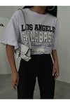 Yazılı Ve Baskılı Beyaz Oversize Tshirt