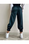 Yeşil Saten Detaylı Tasarım Sweatshirt Takım