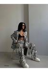 Zebra Desenli Pantolon Ceket Takım