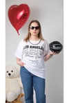 Zincir Kolyeli Oversize Unisex Beyaz Tshirt