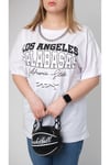 Zincir Kolyeli Oversize Unisex Beyaz Tshirt