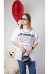 Zincir Kolyeli Oversize Unisex Beyaz Tshirt