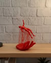 3D El Formlu İnsan Figürü Kırmızı Soyut Tasarım Dekoratif Biblo 12x18 cm