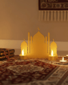 3D LED Mumlu Cami Dekorasyonu 2 Adet Pilli Mum Hediyeli