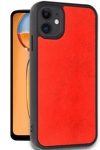 Apple iPhone 11 Kılıf Aras Deri Kapak - Kırmızı