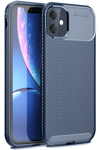 Apple iPhone 11 Kılıf Auto Focus Karbon Kapak - Lacivert