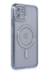 Apple iPhone 11 Kılıf Joke Simli Magneticsafe Kılıf - Mavi