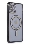 Apple iPhone 11 Kılıf Joke Simli Magneticsafe Kılıf - Siyah