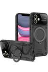 Apple iPhone 11 Kılıf Joy Lens Standlı Kapak - Siyah
