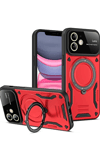 Apple iPhone 11 Kılıf Joy Lens Standlı Kapak - Kırmızı