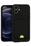 Apple iPhone 11 Kılıf Kelvin Kartvizitli Silikon - Siyah