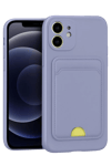 Apple iPhone 11 Kılıf Kelvin Kartvizitli Silikon - Lila